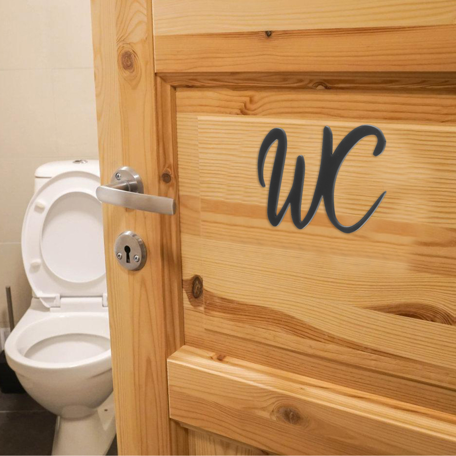 Home Office Bathroom - Self-Adhesive Bathroom Sign Toilet Door Sign