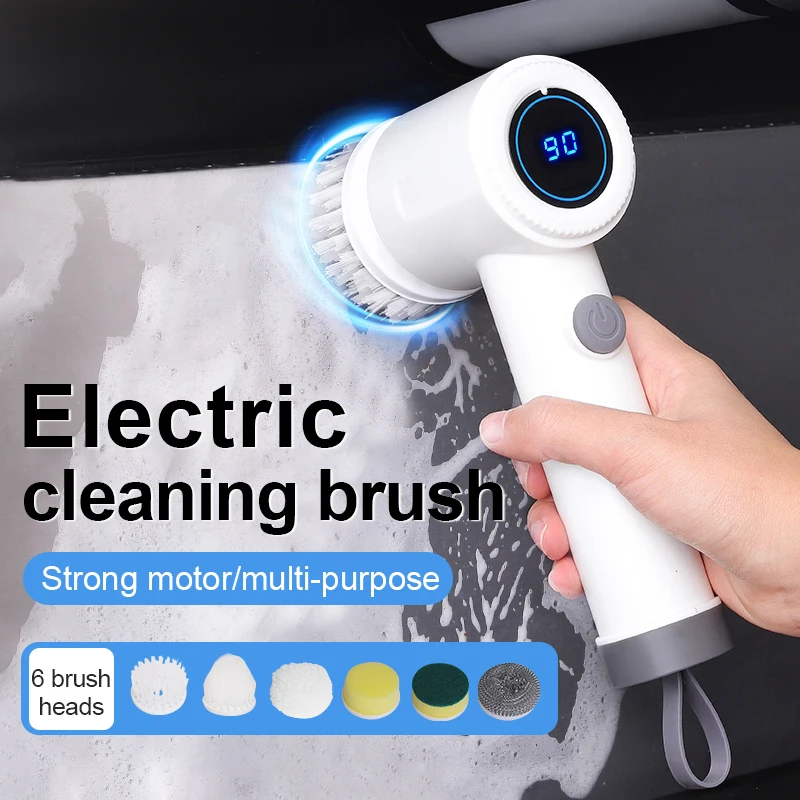 Home Bathroom Products - Electric Spin Scrubber, 6 Replacement Brush