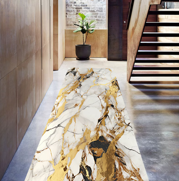 Home Bathroom Tiles Design - Marble Rug Runner Modern Non-Slip Entryway