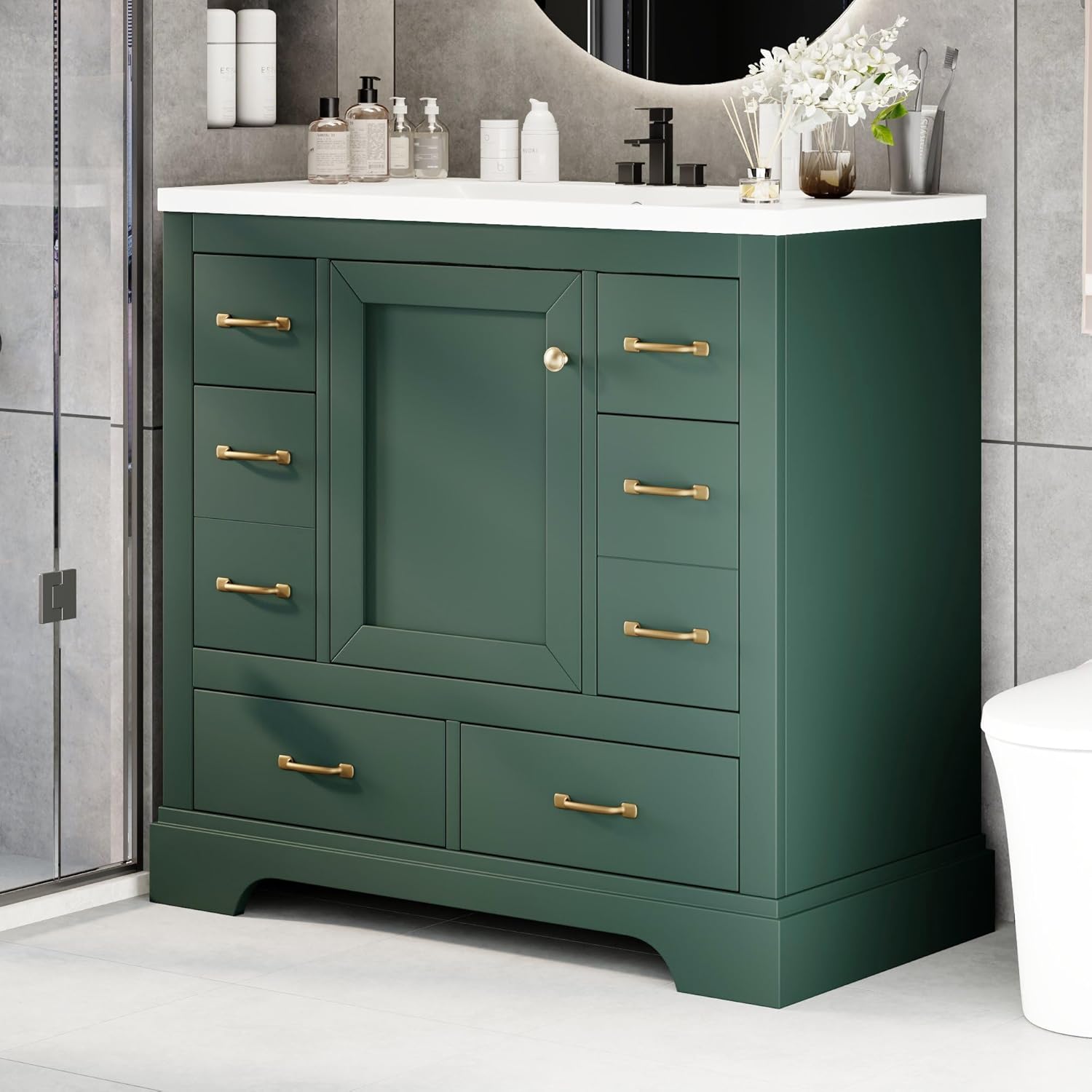 Home Bathroom Sink - 36in Bathroom Vanity Cabinet with Sink,6