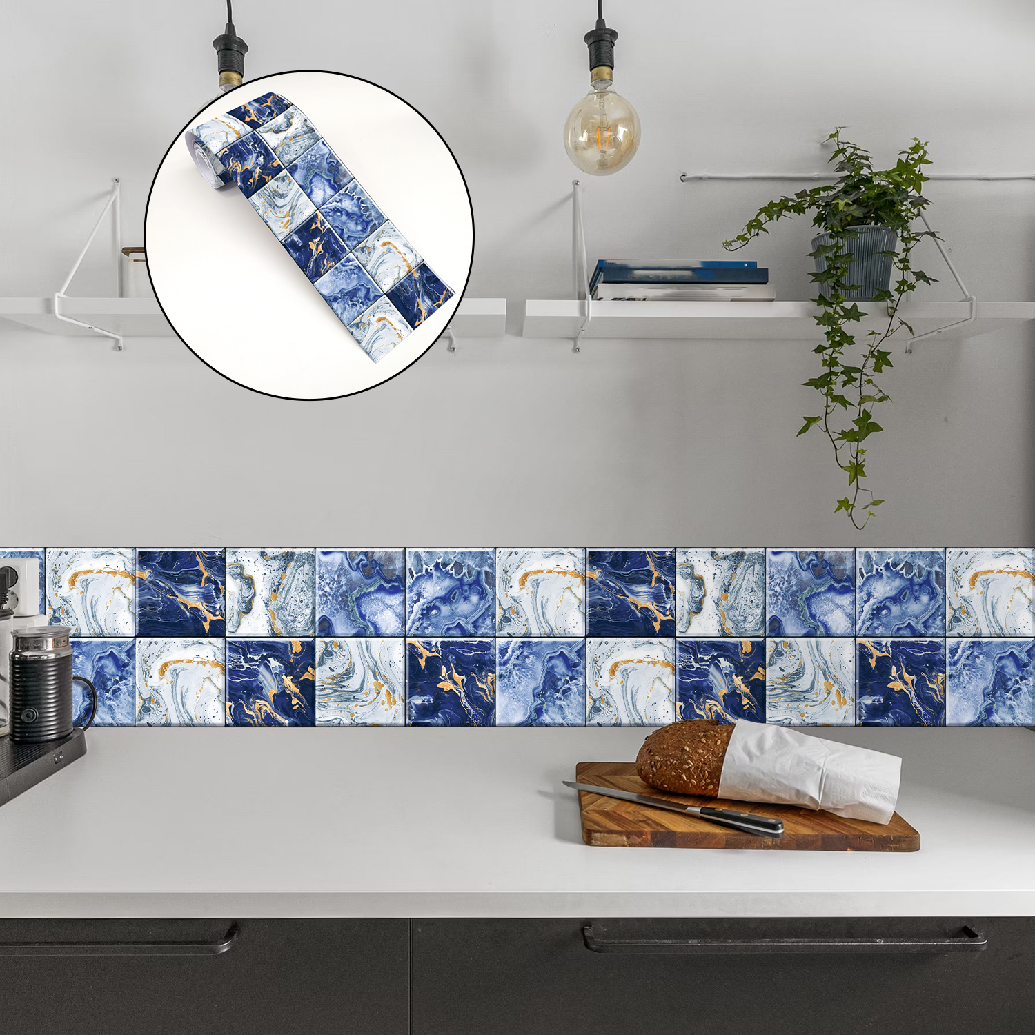 Home Bathroom Floor Tiles - 24 Styles Marble Tiles Wall Sticker