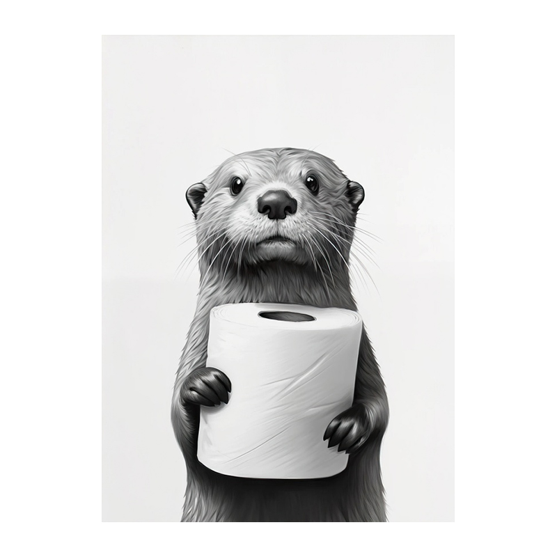 Cute Animals Toilet Paper Livi - Home Bathroom Wallpaper review and price