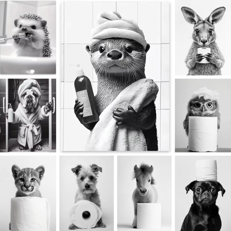 Animal Bathroom Toilet Paper C - Home Bathroom Wallpaper review and price