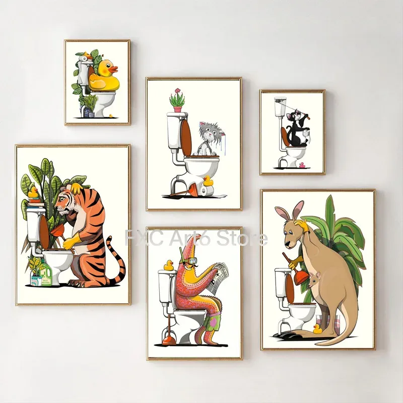 1PCS Frameless Fun Bathroom An - Home Bathroom Wallpaper review and price