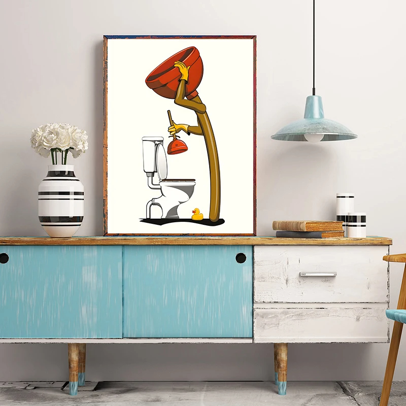 1PCS Frameless Fun Bathroom An - Home Bathroom Wallpaper review and price