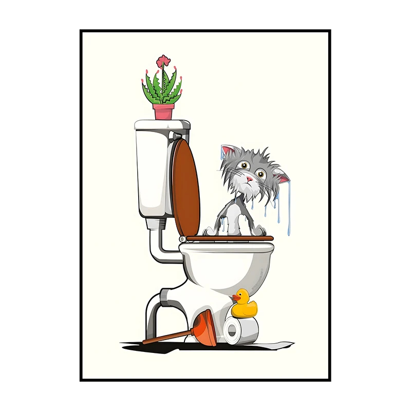 1PCS Frameless Fun Bathroom An - Home Bathroom Wallpaper review and price