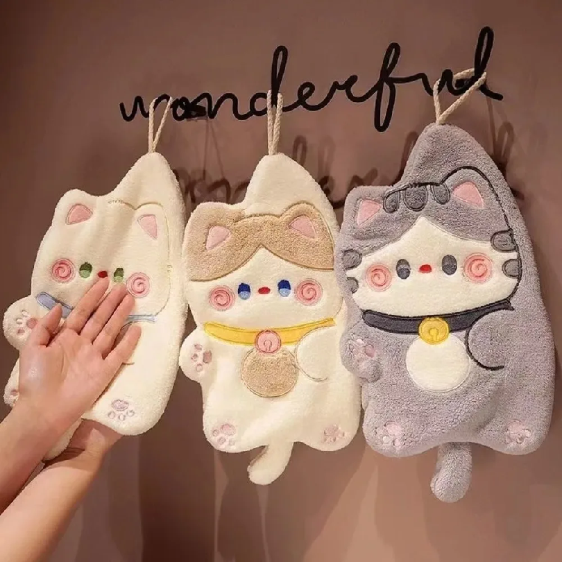 Cute Cat Hand Towel Quick Dryi - Home Bathroom Cleaning review and price