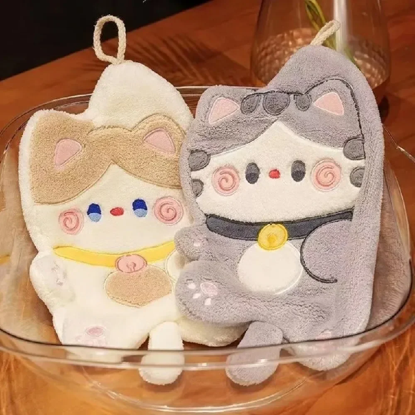 Cute Cat Hand Towel Quick Dryi - Home Bathroom Cleaning review and price