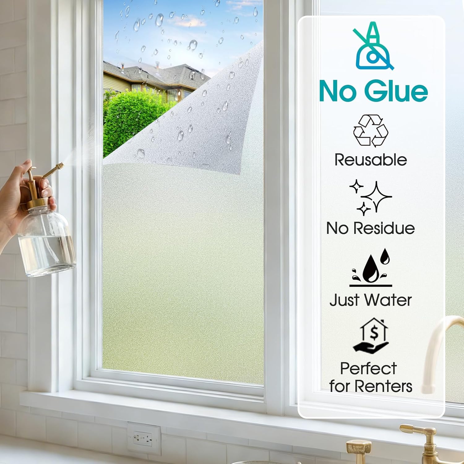Frosted Window Privacy Film, S - Home Bathroom Products review and price
