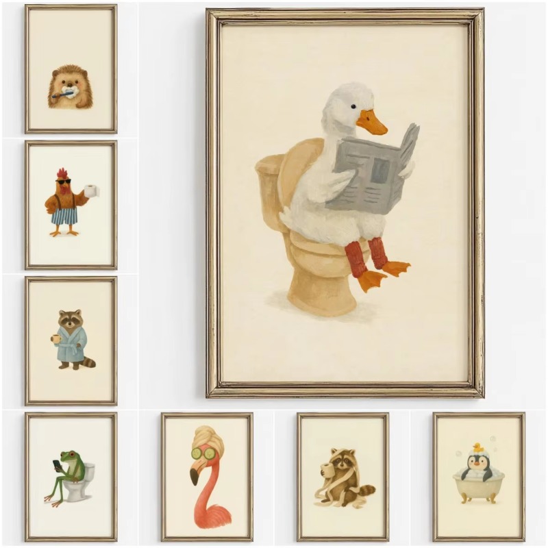 1PC Frameless Cute Animal Bubb - Home Bathroom Wallpaper review and price