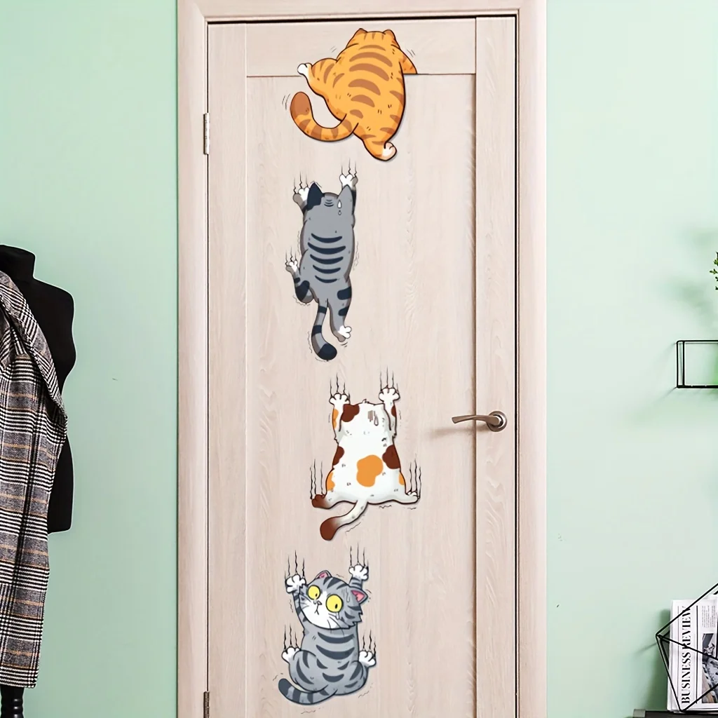 Cartoon Climbing Cat Lucky Cat - Home Bathroom Wallpaper review and price