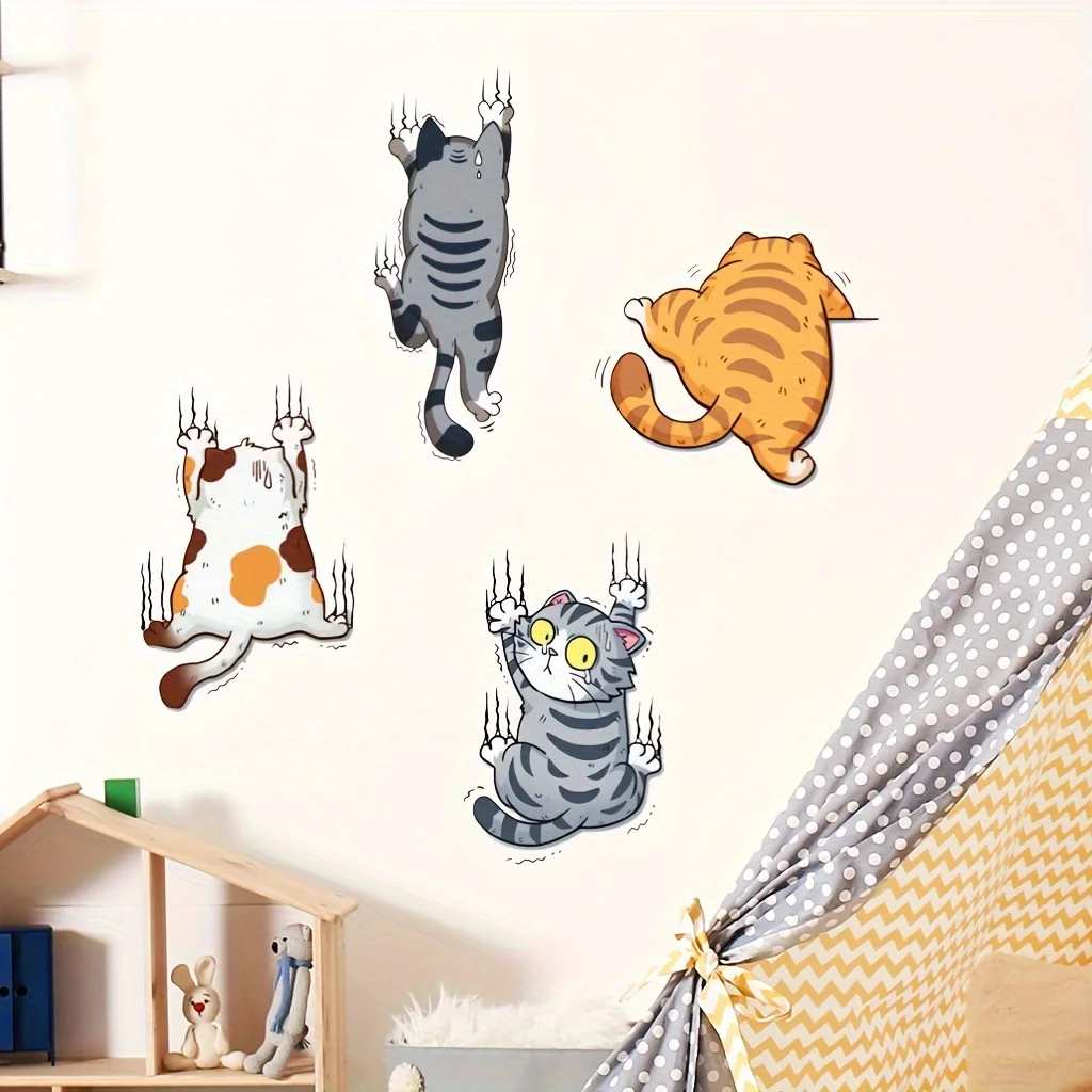 Cartoon Climbing Cat Lucky Cat - Home Bathroom Wallpaper review and price
