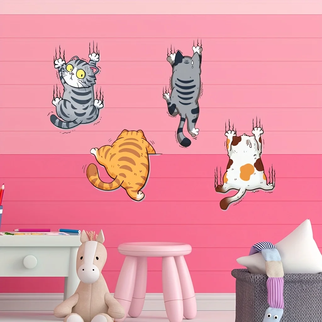 Cartoon Climbing Cat Lucky Cat - Home Bathroom Wallpaper review and price