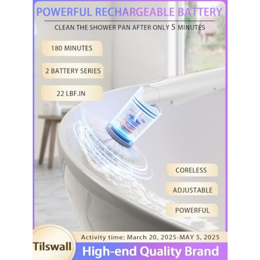 Cordless Electric Spin Scrubbe - Home Bathroom Cleaning review and price