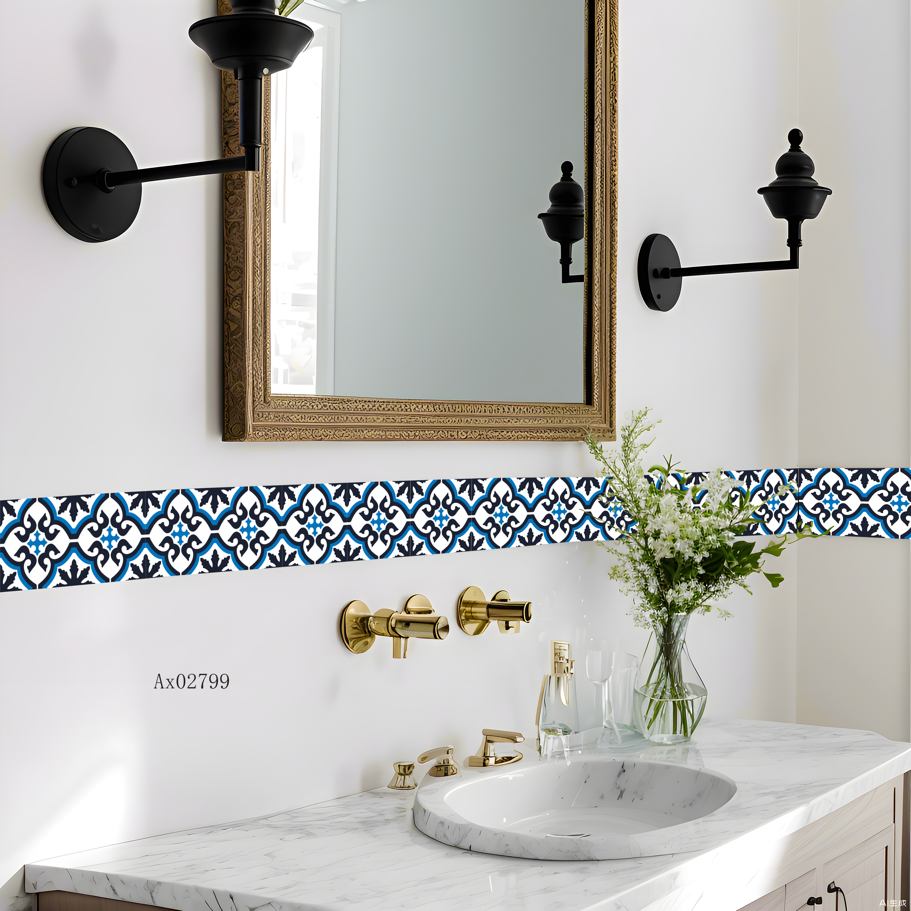 Boho Mediterranean Tile Border - Home Bathroom Tiles Design review and price
