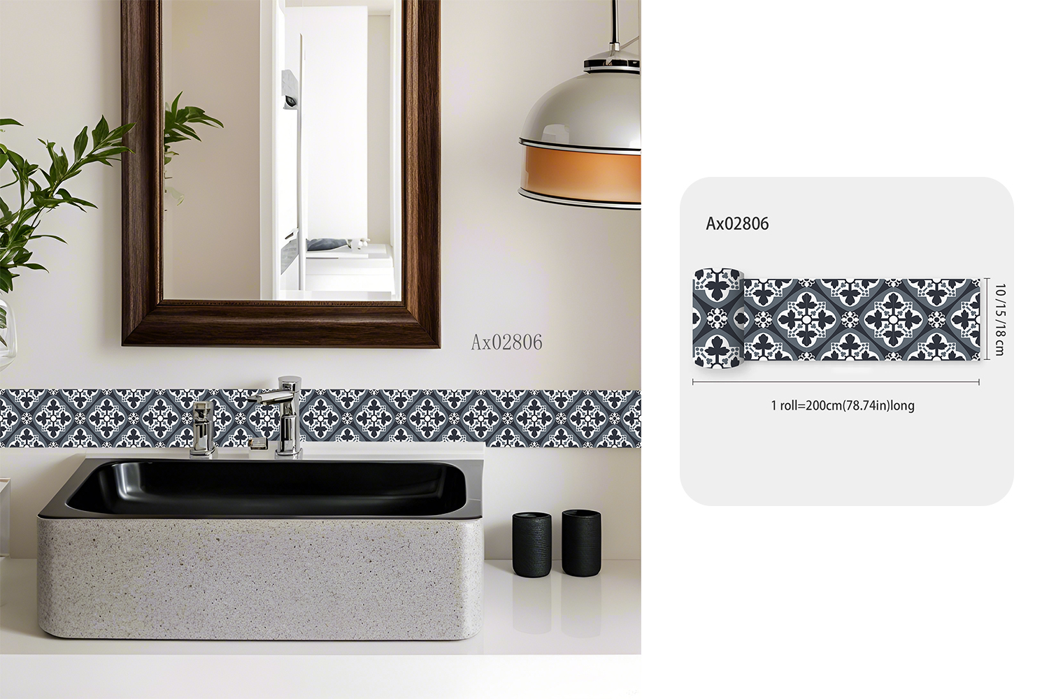 Boho Mediterranean Tile Border - Home Bathroom Tiles Design review and price