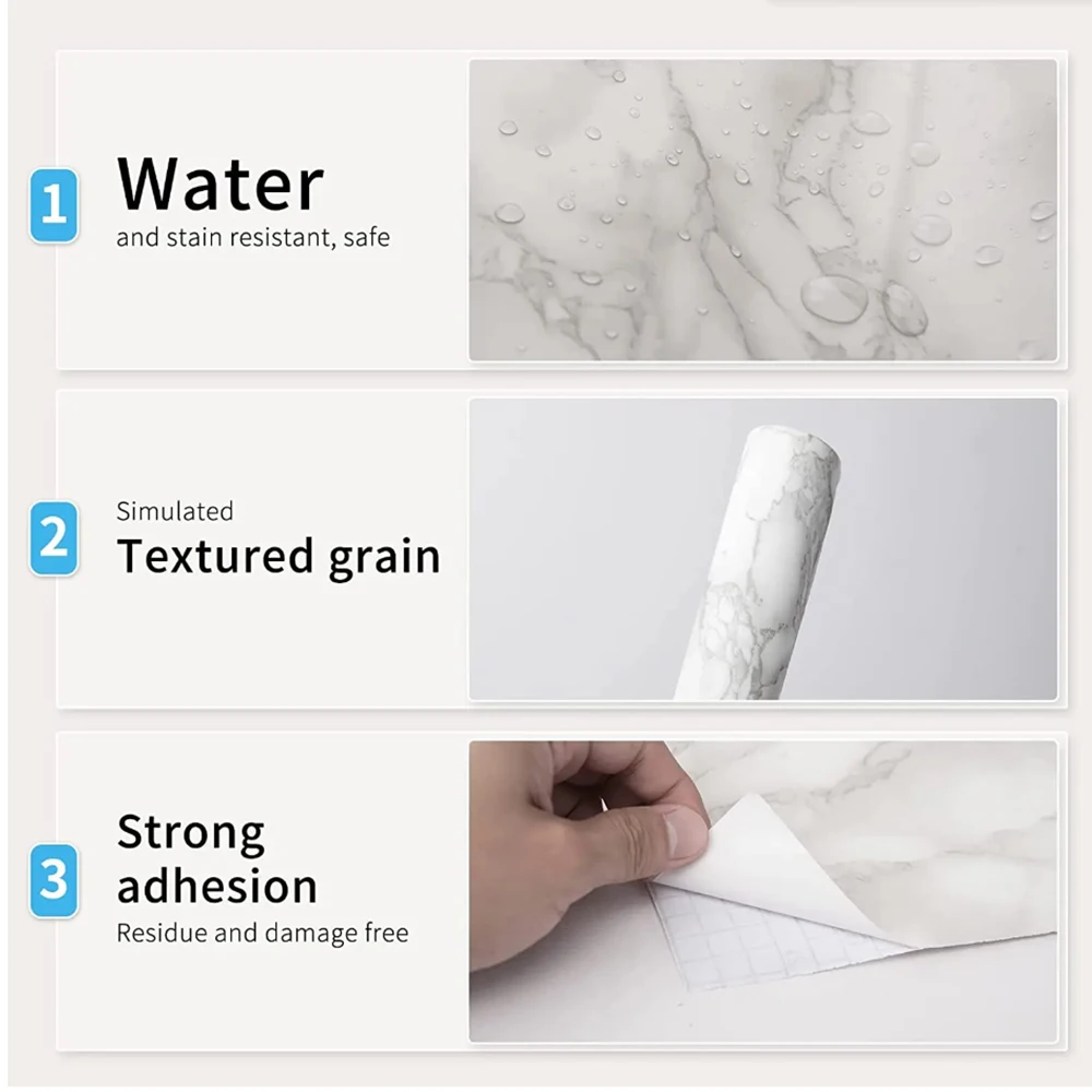 Marble Vinyl Self Adhesive Wal - Home Bathroom Wallpaper review and price