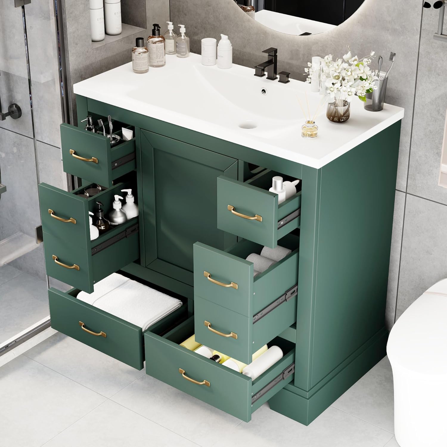 36in Bathroom Vanity Cabinet w - Home Bathroom Sink review and price