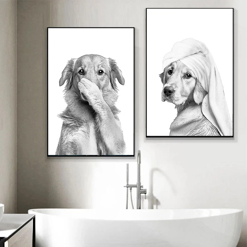 Cat Giraffe Dog Elephant Toile - Home Bathroom Wallpaper review and price