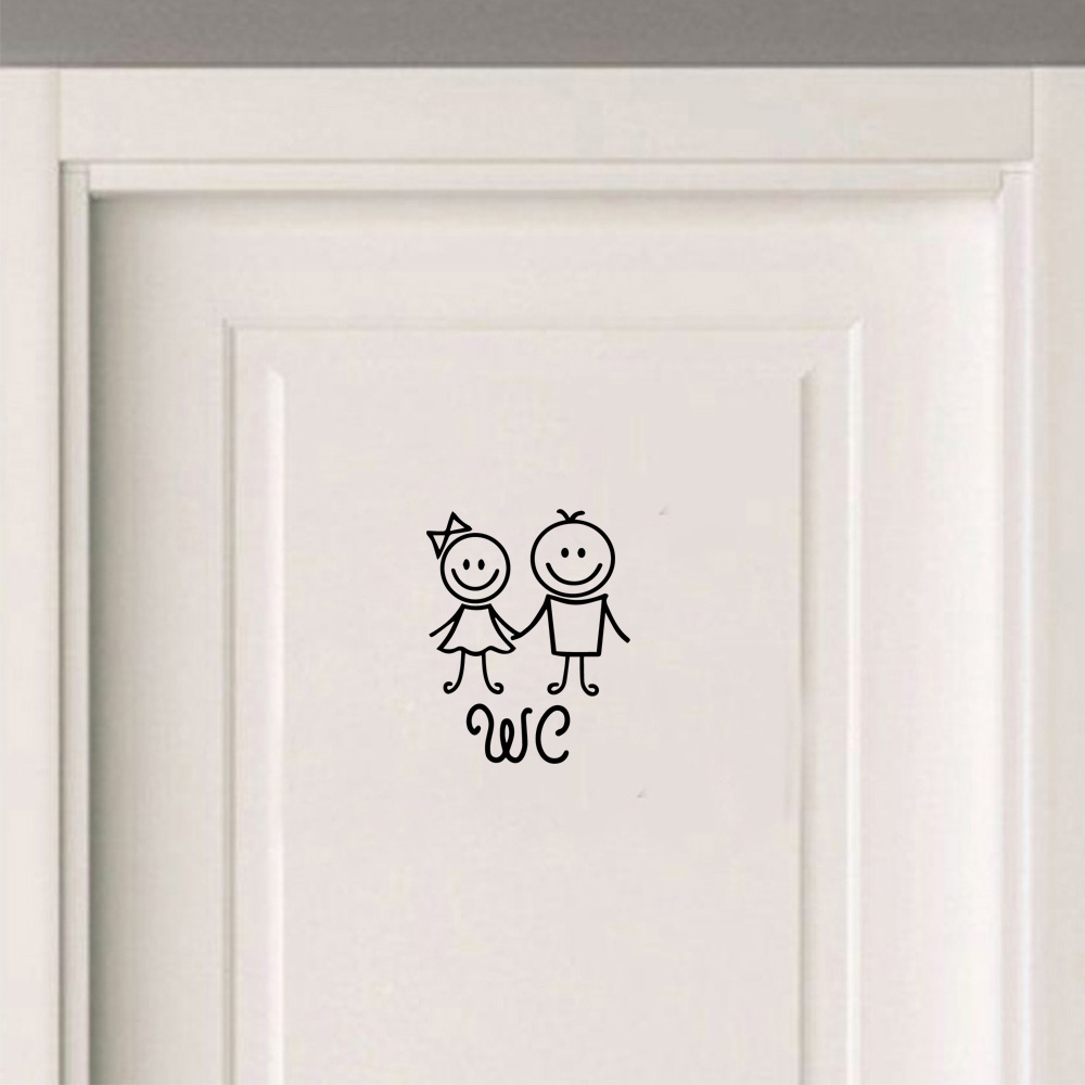 1 pc Cartoon Style Toilet and  - Home Bathroom Wallpaper review and price