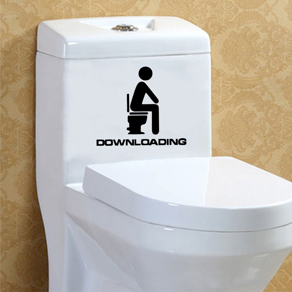 1 pc Cartoon Style Toilet and  - Home Bathroom Wallpaper review and price