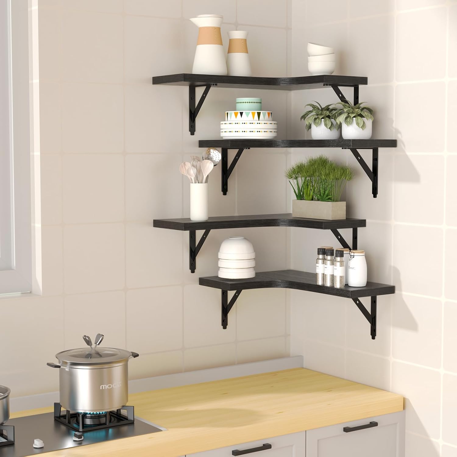 Corner Floating Shelves Set of - Home Bathroom Products review and price