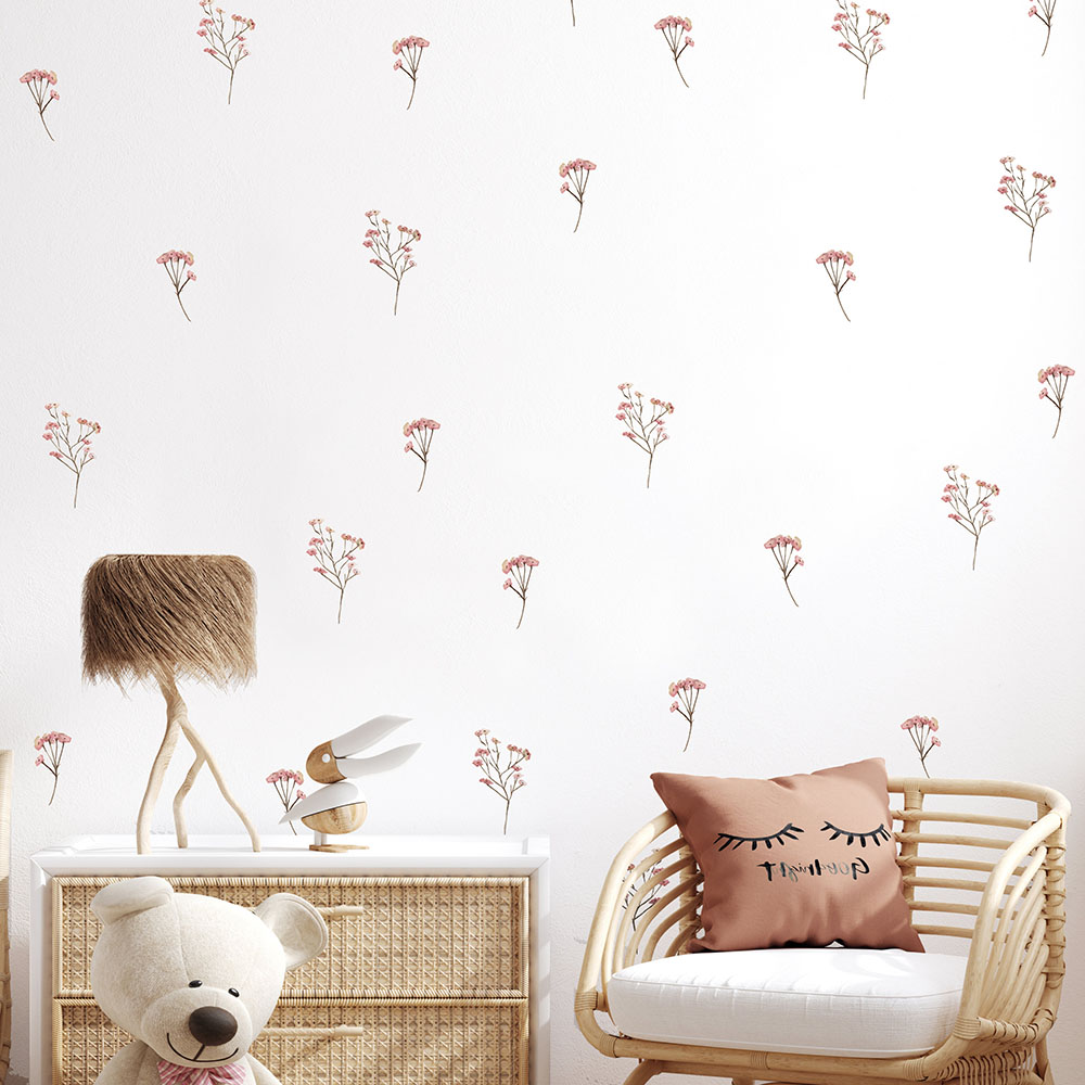 Pink  Watercolor Flower Wall S - Home Bathroom Floor Tiles review and price
