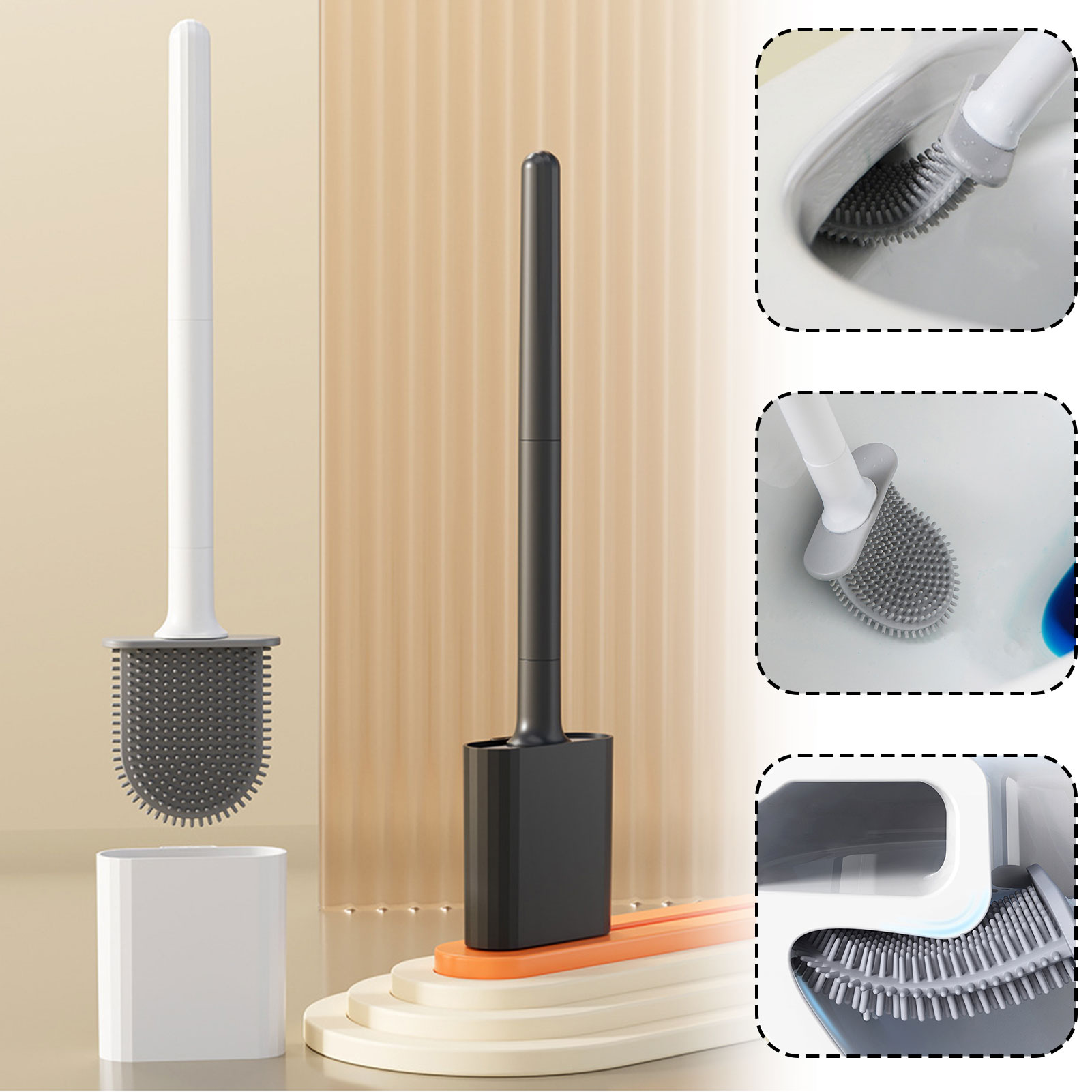Silicone Toilet Brush With Hol - Home Bathroom Cleaning review and price