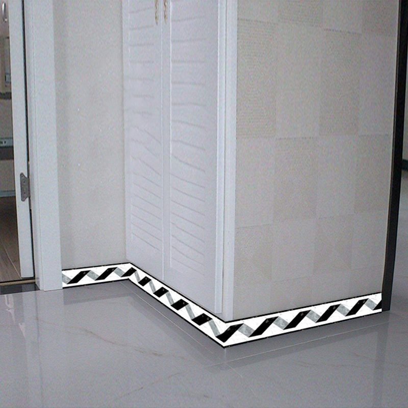 Black White Stripe Baseboard W - Home Bathroom Wallpaper review and price