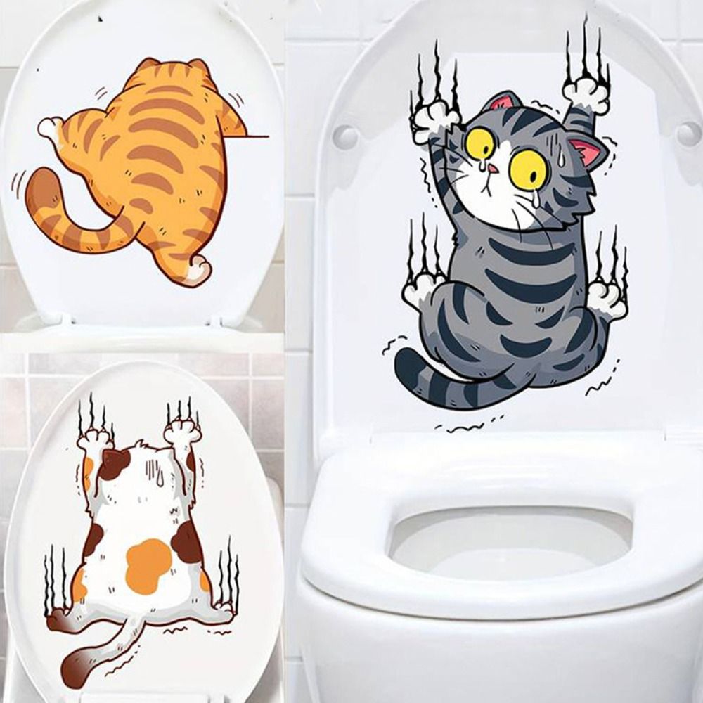 3 PCS/SET Cute Cat Wall Sticke - Home Bathroom Wallpaper review and price
