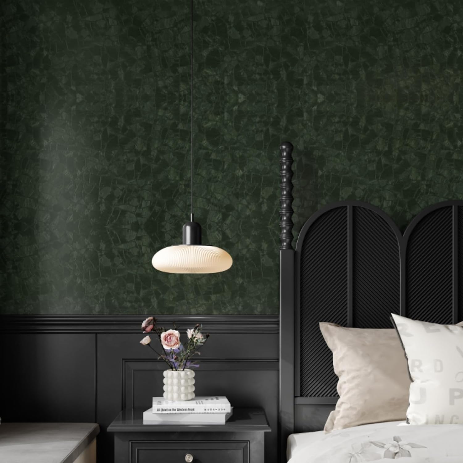 Dark Green Peel and Stick Wall - Home Bathroom Wallpaper review and price