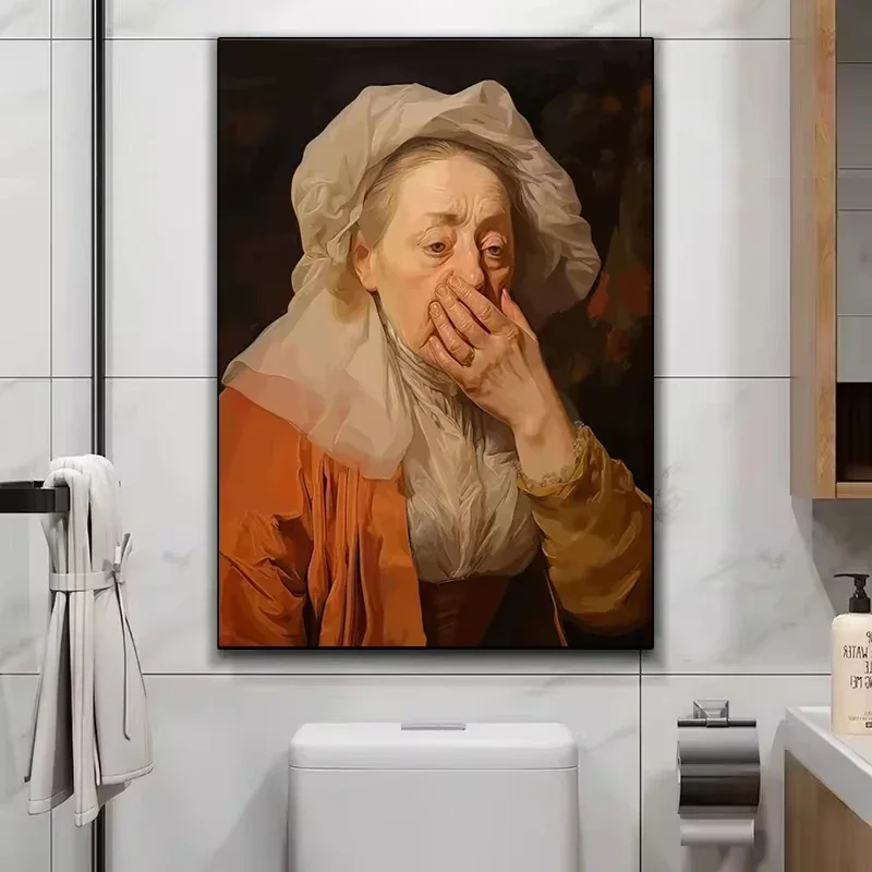 Funny Mona Lisa Wearing Pearls - Home Bathroom Wallpaper review and price
